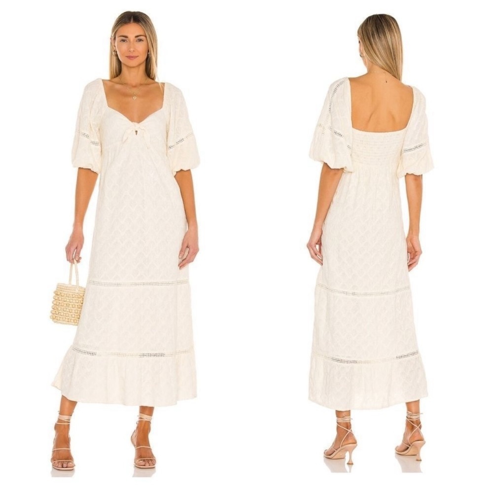 Show Me Your Mumu Zen Midi Dress Ivory